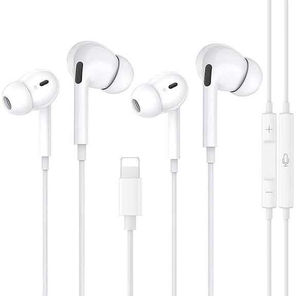 Wired Headphones for iPhone Earbuds Earphones with Built-in Micro&Volume Control HiFi Stereo Nosie Reduction Earphones Compatible with iPhone 14/13/12/11/XR/XS/X/8/7/SE Support All iOS System(2 Pack)