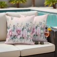 thumbnail image 2 of Outdoor Pillow Cover Ombre Pink Rose Butterfly Set of 2 Waterproof Throw Pillowcases Vintage Flowers Decorative Patio Furniture Pillows for Couch Garden Indoor & Outdoor Use, 2 of 9