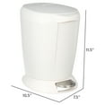 thumbnail image 6 of simplehuman 6 Liter / 1.6 gal Plastic Compact Round Bathroom Step Trash Can, White, 6 of 6