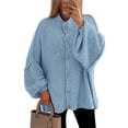 thumbnail image 1 of Suéter PRETTYGARDEN con Botones y Mangas Farol Azul Claro Talla L, 1 of 5