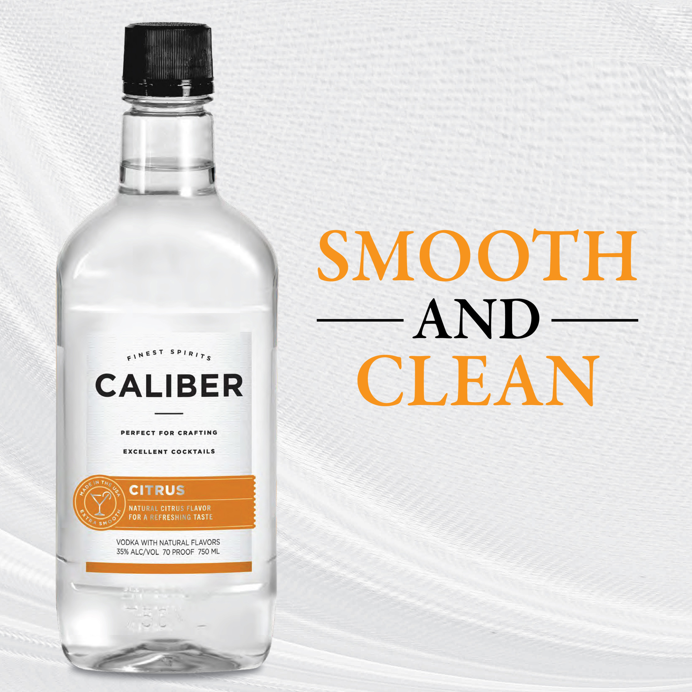 Caliber Citrus Vodka, 750ml Traveler Bottle of Vodka, 70 Proof