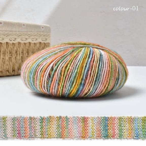 Zhuge Cotton Yarn, Multicolor Yarn for Knitting, Crocheting, and Crafts,100G,A