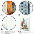 thumbnail image 3 of Designart "New York City Skyscrapers in Blue and Orange Minimalism V" Architecture Framed Wall Art - Industrial Grey Skyscrapers Entryway Framed Wall Art, 3 of 6