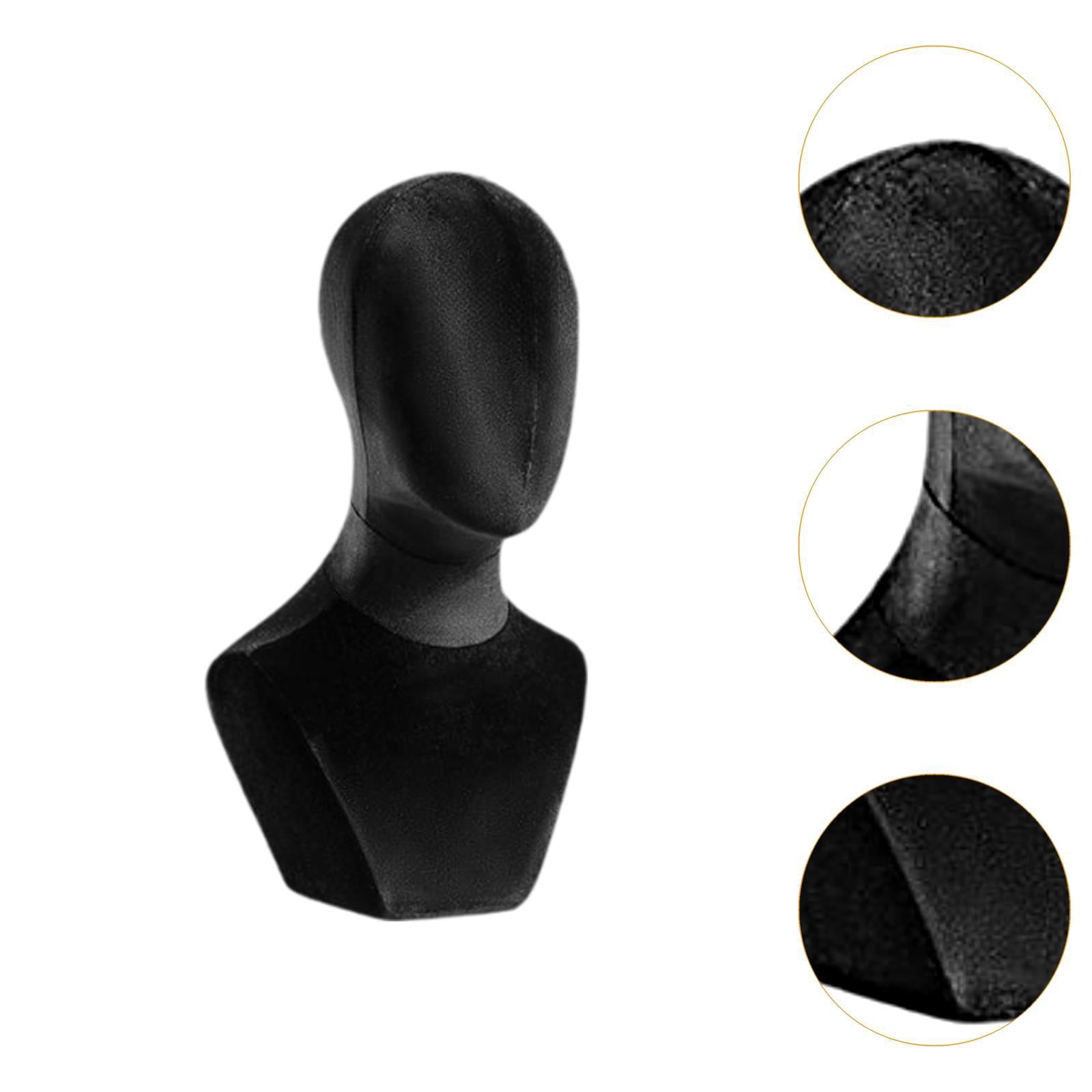 Serenable Bust Mannequin Head Versatile Holder for Headdress Commercial Use Hats Black