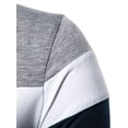 thumbnail image 4 of Wangsaura Men?s Shirt, Long Sleeve Turn-down Collar Contrast Color Striped Fall Tops, 4 of 9