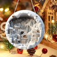 thumbnail image 4 of Bdday Round Acrylic Christmas Decorations Reindeer Hanging Sign Festive Wall Decorations, 4 of 5