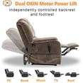 thumbnail image 3 of Howcool Lift Recliner Chair Lay Flat 180°, Dual Motor Power Lift Chair with Massage and Heating, Infinite Position Heavy Duty Oversized Recliner for Elderly Living Room,Brown, 3 of 7