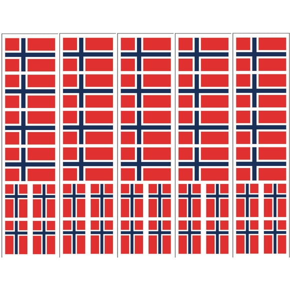 Calcomanías PremiumTT Tatuajes Temporales Bandera de Noruega 40 pzas