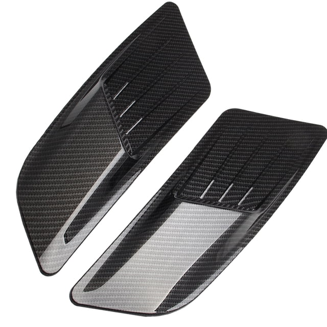 HEALEEP 1 Pair Engine Air Vent Cover Carbon Fiber Pattern Simulated Airflow Covers for Car Modification