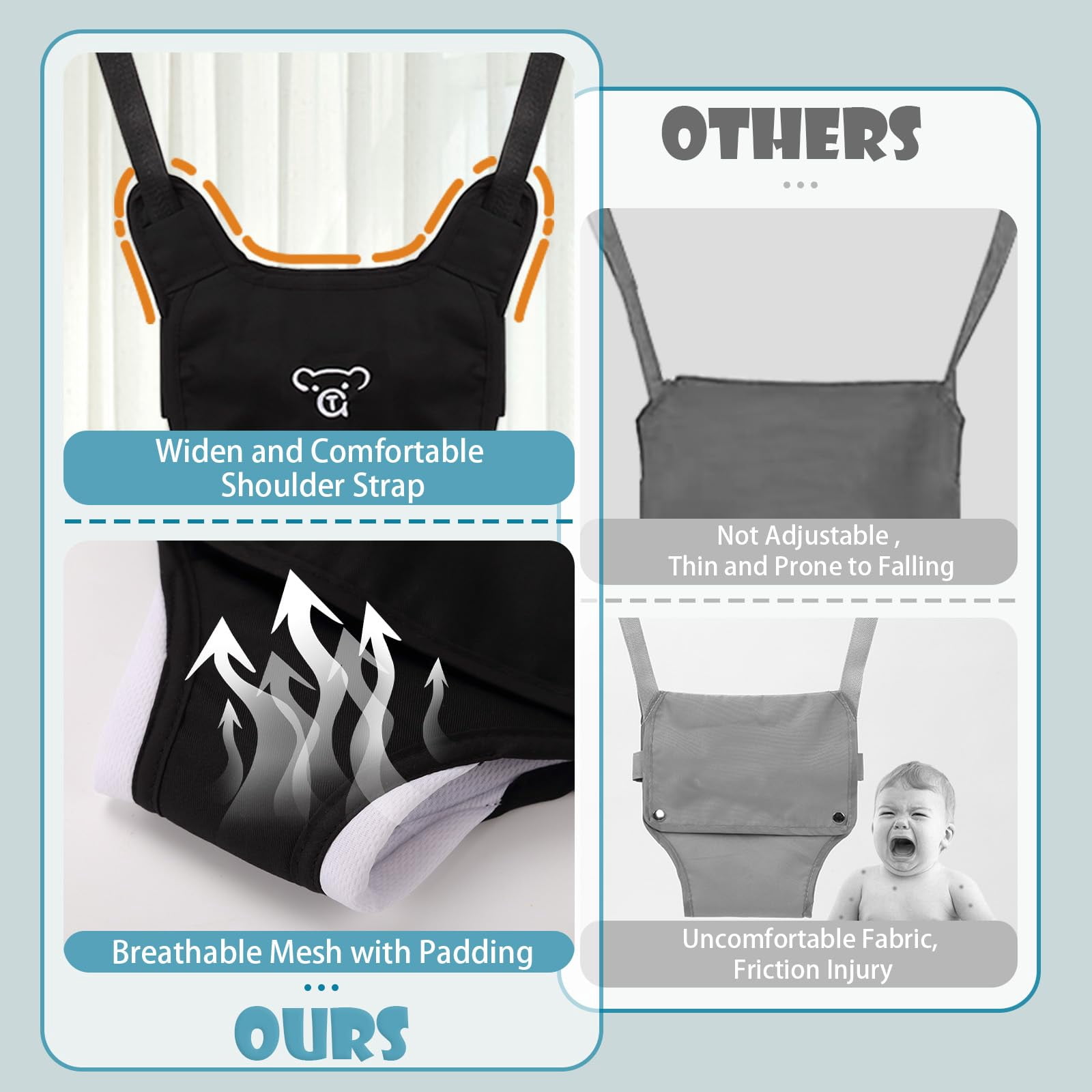 G TALECO GEAR Baby Jumpers and Bouncers, Protable Jumper Doorway with Water Mat, Easy to Assemble, Jumper for Baby Boys/Girls, Black