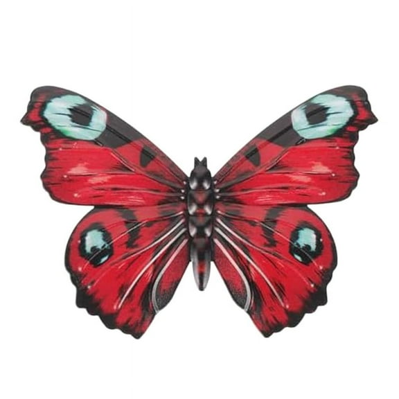 Outdoor Wall Decor Butterfly Decoration Metal for Fence Home Decorations Red