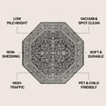 thumbnail image 3 of JONATHAN Y SANTA MONICA 5' Octagon Area Rug, Palazzo Vine and Border Textured Weave - Black/Gray, SMB103C-5TGN, 3 of 8