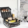 thumbnail image 5 of FORMRS Travel Makeup Bag Large Capacity Train Case Cosmetic Organizer with Adjustable Dividers, River and Mountains, 5 of 8