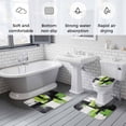 thumbnail image 6 of Abstract Graffiti Bathroom Rugs Set Green Black Watercolor Graffiti Non Slip Absorbent Soft Bath Mats 3 Piece Set with Bathroom Rug, U-Shaped Floor Mat, Toilet Seat Cover Large Size, 6 of 9