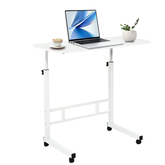 Mean Yeah Mobile Standing Desk, Laptop Desk Height Adjustable, Rolling Standing Laptop Desk with Wheels, Ergonomic Sit-Stand Workstation, for Home Office