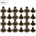 thumbnail image 1 of YLSHRF Rivet 50 Ensemble 8mm Pure Cuivre Plat Tête Rivets Kit de Vis de Sangle en Cuir pour la Fixation de Cahier, 1 of 8