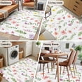 thumbnail image 5 of 3'x5' Area Rugs, Pink Spring Floral Indoor Outdoor Area Rug for Living Room Bedroom, Flowers Elegant Pastoral Leaves Washable Bathroom Rugs Kitchen Floor Carpet Mats Home Decor Aesthetic, 5 of 8