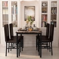 thumbnail image 2 of MIERES 5-Piece Dining Table Set for 4, Faux Marble Kitchen Table and 4 Chairs, Modern Dining Room Table with 4 Chairs, Dinner Table Set for Small Spaces, Brown, 2 of 9
