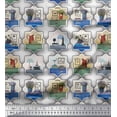 thumbnail image 1 of Soimoi Polyester Crepe Fabric Frame,Jug & Flower Pot Patchwork Print Sewing Fabric Yard 52 Inch Wide, 1 of 3