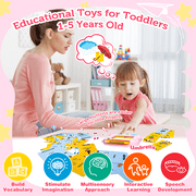 Richgv Upgraded Talking Flash Cards, Big Button Toys for 1 2 3 4 5 6 Year Girls, Educational Games for Toddlers, Preschool Learning Toys Dinosaur Toys Gifts for Christmas