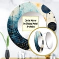thumbnail image 3 of Designart "Blue Yellow Mid Century Minimalist Rain III" Abstract Collages Round Mirror Wall Décor Mid-Century - Large Teal Round Mirror - Round Mirror 23" x 23" Inch, 3 of 5