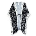 thumbnail image 5 of La Blanca Women's Moonlit Floral Print Beach Pool Kimono Cover Up-Black / One Size, 5 of 5