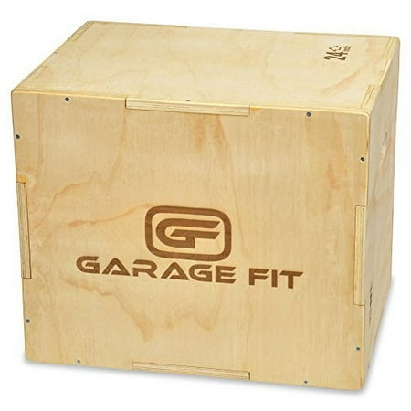 Garage Fit 3 in 1 Wood Plyo Box - 20/24/30 inch Plyometrics Box - Great plyo Boxes for Cross Training, MMA, Aerobic, or Plyometric Jump Box Explosive Training