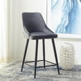 thumbnail image 2 of SAFAVIEH Kelsey Square Mid Back Counter Stool, Shale/Black, 2 of 12