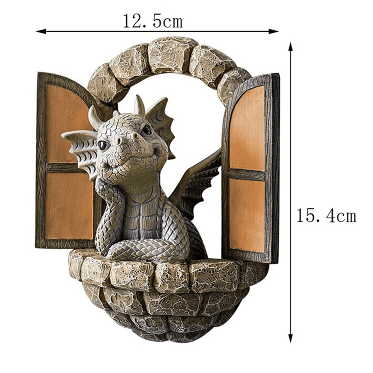 2PCS Garden Decor Wall Decoration Dragon Statues, Small Beautiful Yard Sculpture Resin W111