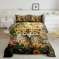 thumbnail image 3 of Feelyou Cute Wildlife Cheetah Bedding Comforter Set for Teens, Woodland Animal Leopard Twin Comforter Sets, Groovy Flower Floral Reversible Bedding Set, Luxury Bedroom Decor, 2 Pieces, 3 of 9