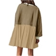 thumbnail image 5 of Midsumdr Womens Fall Dresses 2025 Fashion Casual Patchwork Color Plus Size Sweatshirt Dress Long Sleeve Round-Neck Flowy Mini Dresses on Clearance, 5 of 6