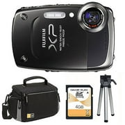 Fuji XP20 Black 14.2MP Digital Camera Bundle w/ 5x Optical Zoom and 2.7" LCD Display, Waterproof