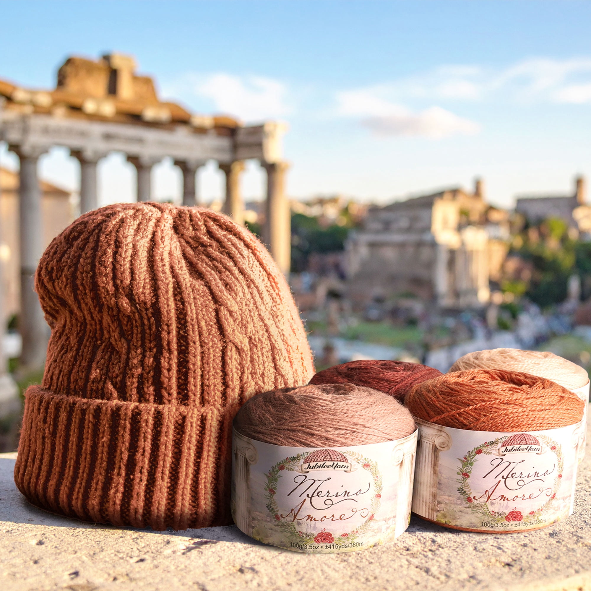 JubileeYarn Merino Amore Yarn - 100g/Cake Sport Weight Merino Wool - Shades of Grey - 4 Cakes