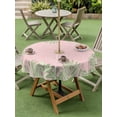 thumbnail image 3 of Outdoor Tablecloth with Umbrella Hole and Zipper, Pink Leaves Round Table Cloth 54 Inch Waterproof Tablecloth, Green Summer Botanical Pastoral Picnic Table Cover for Patio Camping, 3 of 7