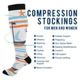thumbnail image 2 of FORMRS Womens Knee High Socks Casual Long Thick Travel Daily Wear, 1 Pair, Blue Nautical Pattern, 2 of 6