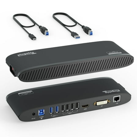 Plugable USB 3.0 Universal Laptop Docking Station for Windows and Mac