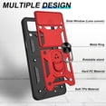 thumbnail image 3 of for Samsung Galaxy Z Flip 3 Case, Samsung Galaxy Z FLIP 3 5G Case with Slide Camera Cover, 360° Rotation Ring Kickstand [Military Grade] Case for Samsung Z FLIP 3,Red, 3 of 18