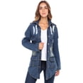 thumbnail image 1 of SKYLINEWEARS Women Ripped Jean Jacket Distressed Boyfriend Long Sleeve Denim Jacket Windbreaker Coat, 1 of 6