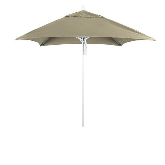 California Umbrella Venture 6' White Market Umbrella in Beige