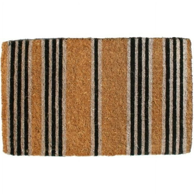 Imports Decor 654TCM-L Tapis de Bienvenue à Rayures Noires pour Porte