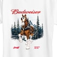 thumbnail image 3 of Budweiser - Clydesdale Winter Scene - Women's Short Sleeve Graphic T-Shirt, 3 of 5