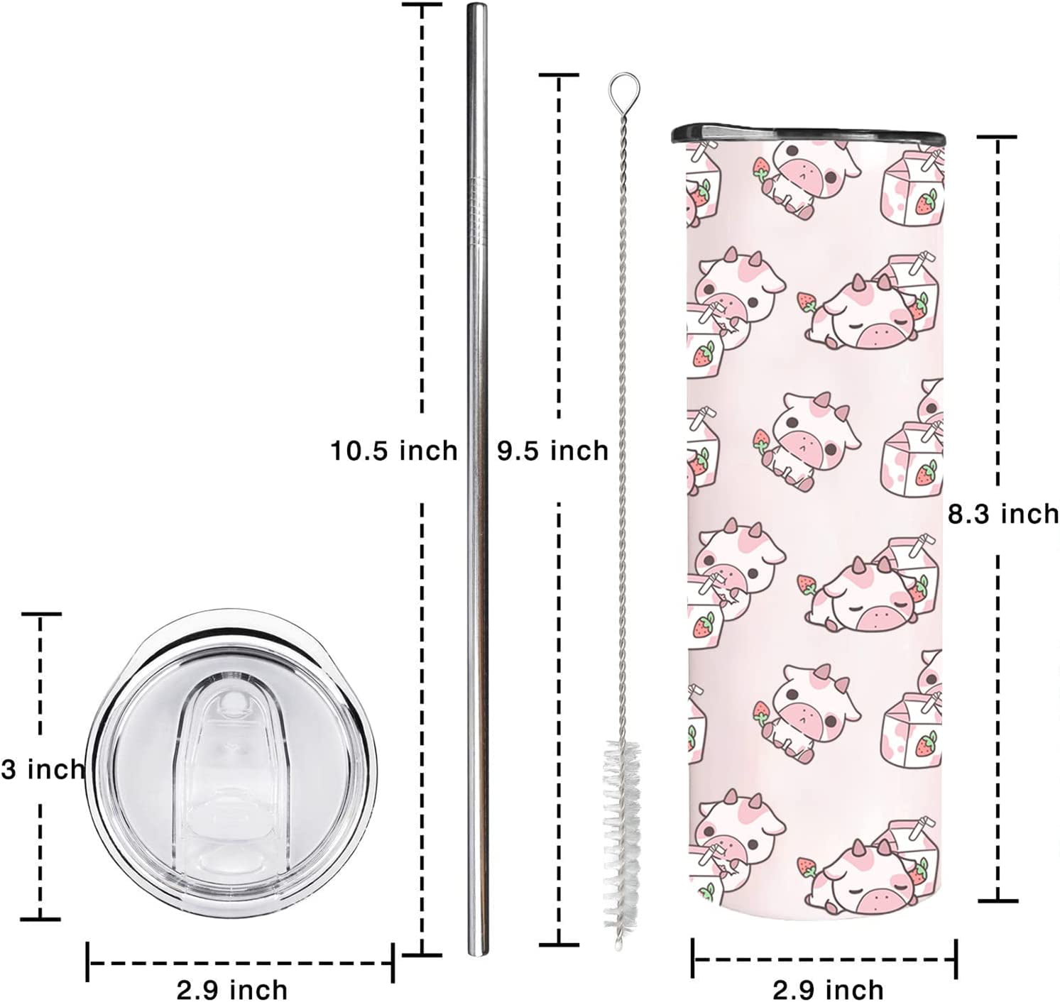 Strawberry Cow Starbucks Cup Strawberry Milk Tumbler Pink Cow 