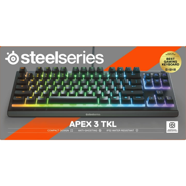 SteelSeries Apex 3 TKL RGB Gaming Keyboard - Tenkeyless