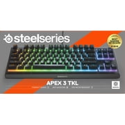 SteelSeries Apex 3 TKL RGB Gaming Keyboard - Tenkeyless - Water & Dust Resistant - PC and USB-A