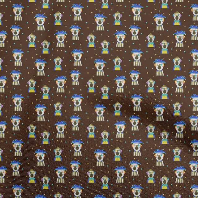 oneOone Viscose Chiffon Brown Fabric Circus Sewing Craft Projects Fabric Prints By Yard 42 Inch Wide-aB