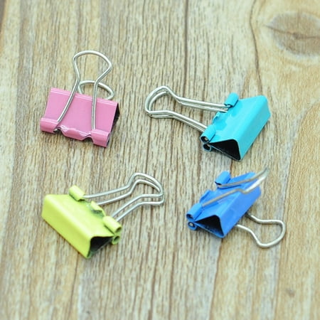 60 Pcs Medium Binder Clips, 15mm, Colored Binder Clips, Paper Clamps Medium Size for Office Supplies, 4 Vibrant Colors