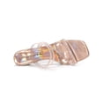 thumbnail image 4 of BLISSFUL STEP Sandale à Enfiler pour Femme à Brides Ornées de Strass, Bout Carré, Talon Kitten, Sandales à Enfiler Or Rose 8,5, 4 of 7