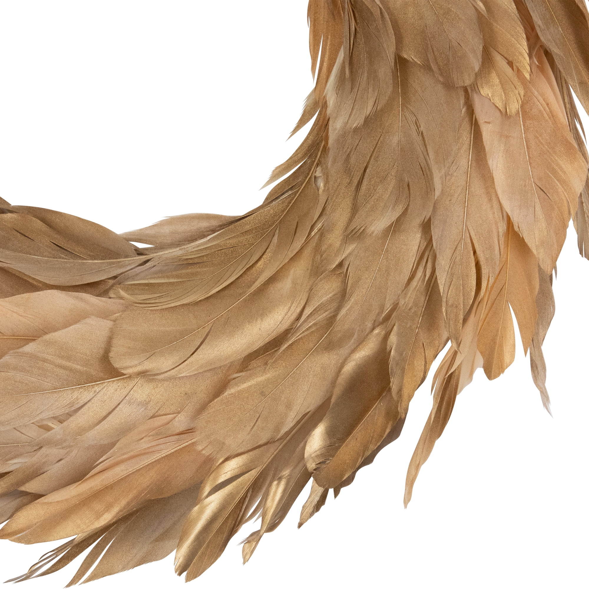 Northlight Artificial Feather Wreath - 14" - Gold
