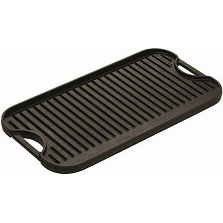 YANGLI 20"x10.44" Pro-Grid Reversible Cast Iron Grill | Double Burner, Pre-Seasoned, USA Made, For Stovetop, Oven, Grill & Campfire