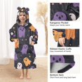 thumbnail image 3 of FORMRS Wearable Blanket Hoodie with Sleeves for Kids Cozy Flannel Sweatshirt, Orange Halloween Ghosts, 3 of 7